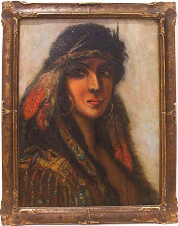 Indian Maiden Princess portrait ADM Cooper o/c  