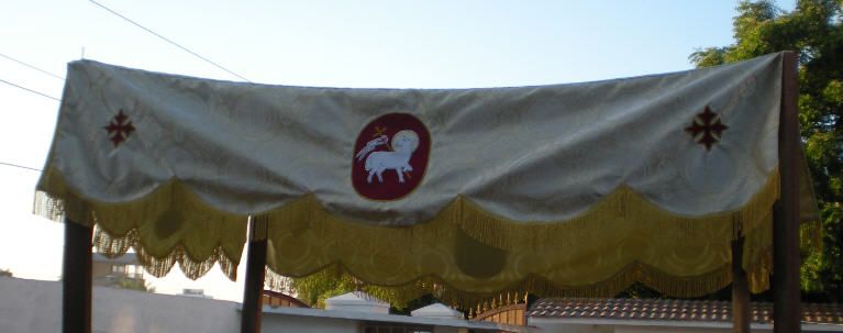 New Procession Canopy Metallic GOLD Agnus Dei, Pelican  