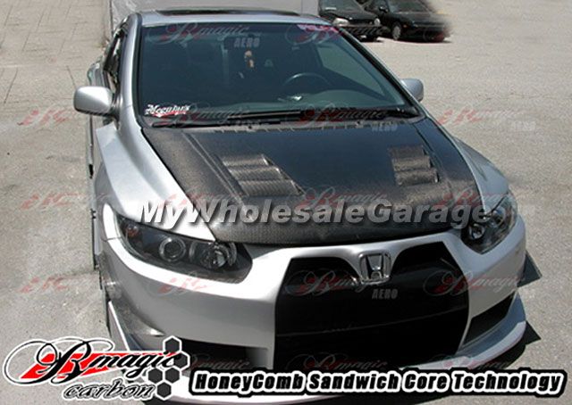 06 07 08 Honda Civic 2D AIT R1 Vented Carbon Fiber Hood  