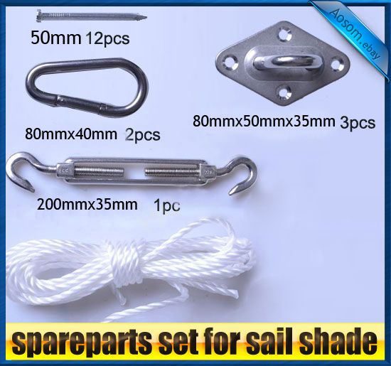 New Sun Sail Shade Pipe POLE KIT Canopy Accessories with 13ft Rope 