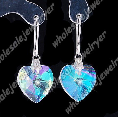 wholesale 24pair 14*14mm crystal glass dangle Earring  