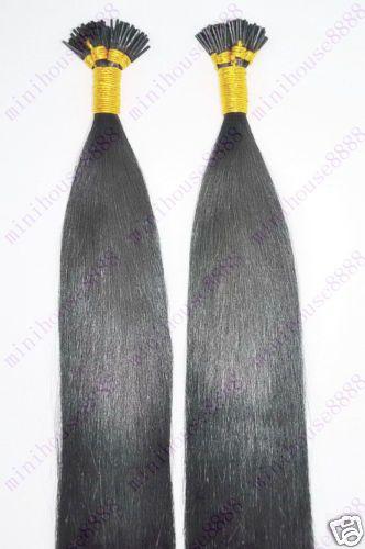 200 S 18 STICK TIP HUMAN HAIR EXTENSIONS #1B,100g  