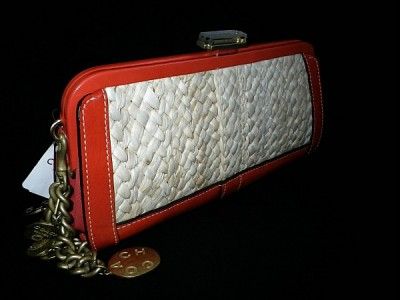   Perfume Print NATURAL Hand Woven Straw Clutch Purse 10461 WOW  