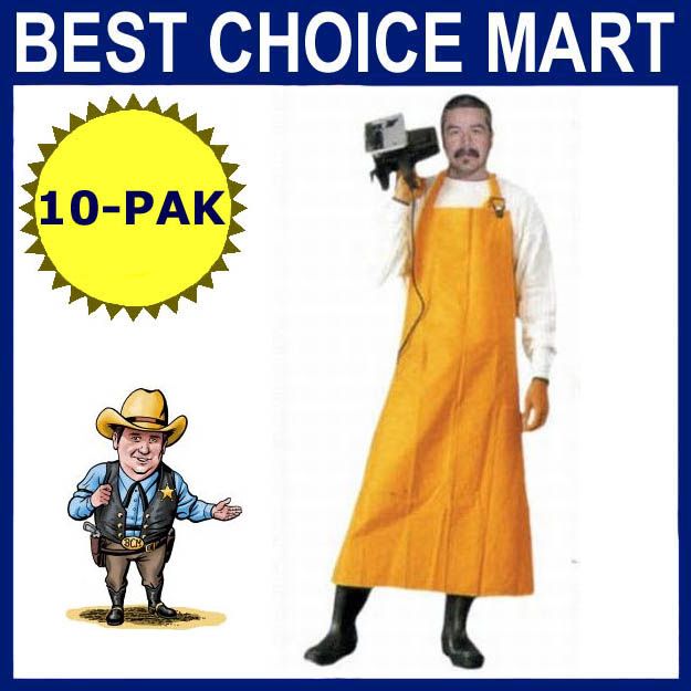 HAWK 10 PAK PVC Waterproof H/D 10 Mil Shop Apron 9060Y  