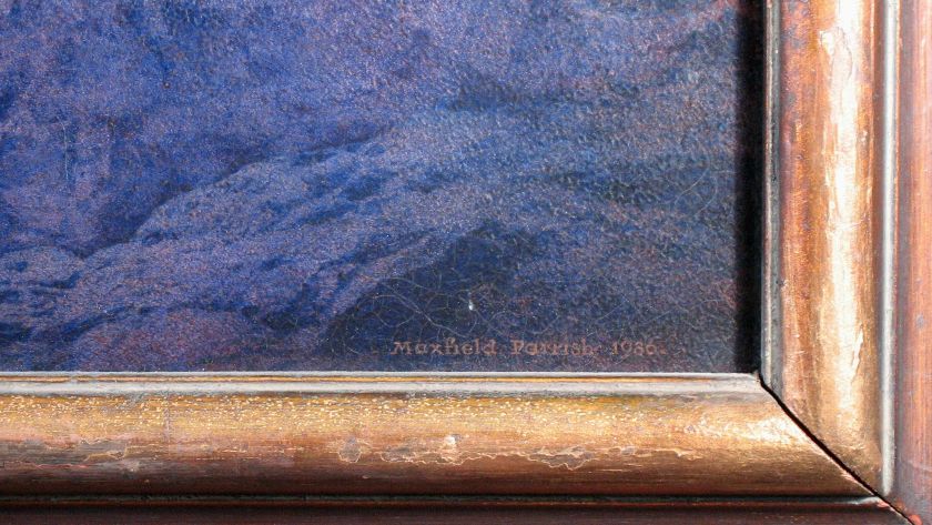 of 13 x 11 and has information written on back by maxfield parrish jr 