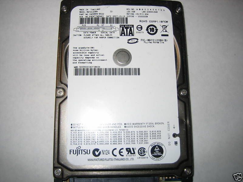   Mobile MHV2120BH 120GB Laptop SATA Hard Drive 102645845012  