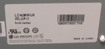 LG LC420WU5 (SL)(A1) 6900L 0197A 42 REPLACEMENT LCD VW42L  