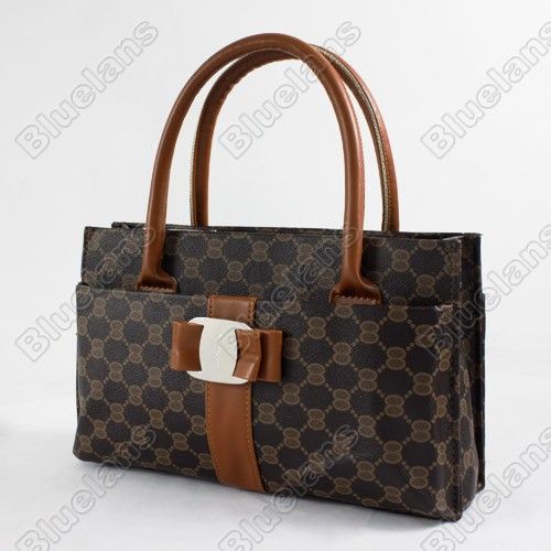 Hollywood Style Classical Womens Bow Plaid Shoulder Bag Handbag Purse 