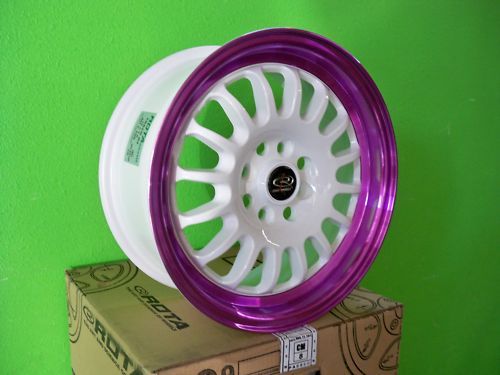 15 ROTA TRACK R WHITE RIMS WHEELS INTEGRA DEL SOL XB XA  