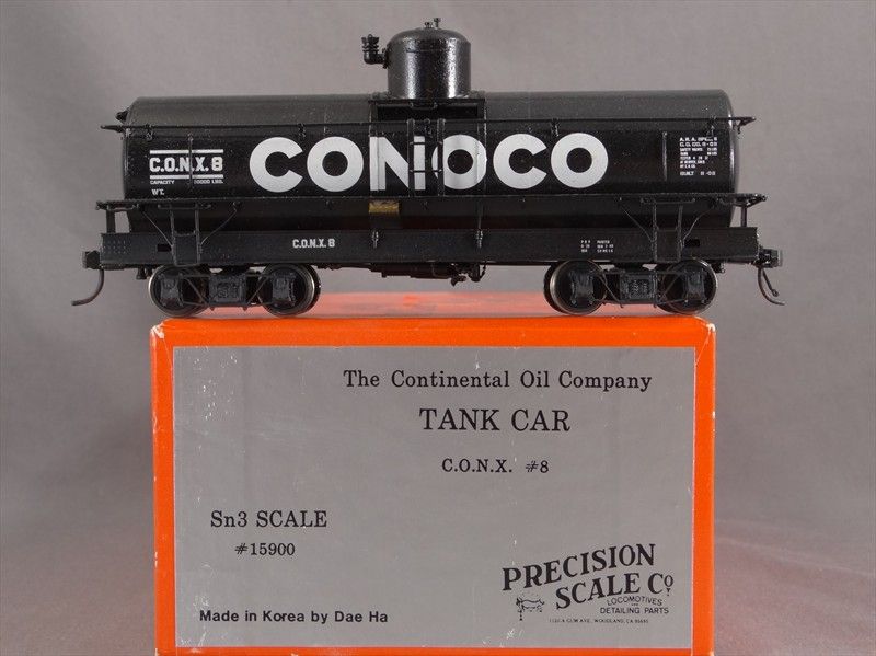 DTD   Sn3 BRASS PSC 15900 CUSTOM CONOCO TANK CAR CONX #8   PRECISION 