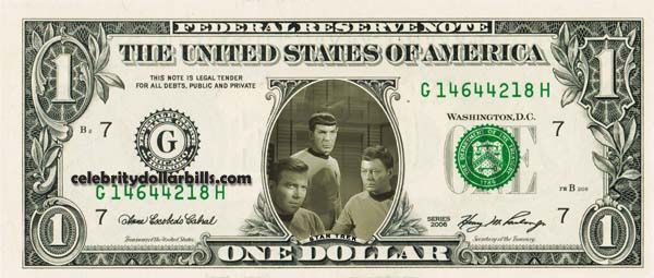 STAR TREK SPOK KIRK MCCOY CELEBRITY DOLLAR BILLS UNCIRCULATED MINT SET 