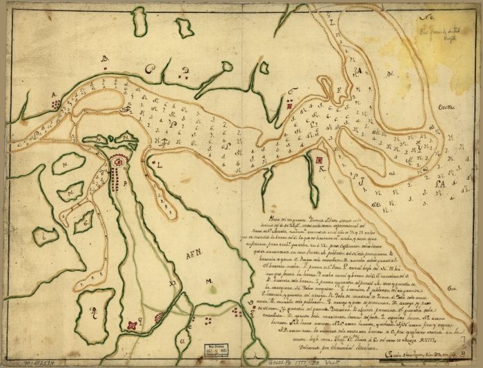 1777 map of Brazil, Rio Grande do Sul,  