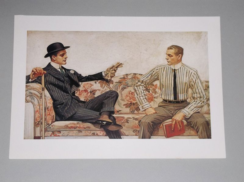 LEYENDECKER PRINT 1912 ARROW COLLAR ADVERTISEMENT REPRINT TWO MEN 