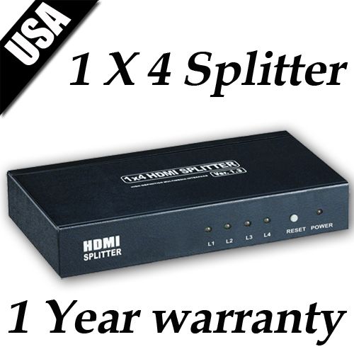 New 4 Port HDMI 1x4 Splitter v1.3b 1080p HD BluRay PS3