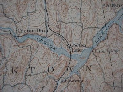 1902 Croton Aqueduct Map TARRYTOWN DOBBS FERRY New York  