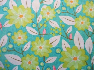 Clothworks Floral Folio Bird Green Leaf Fabric Yard NEW  