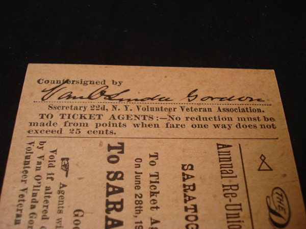 22ND NEW YORK ASSOC REUNION TRAIN TICKETS GAR  