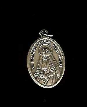 St. Frances Xavier Cabrini Relic Medal 1 by 1/2 Patron St. Of 