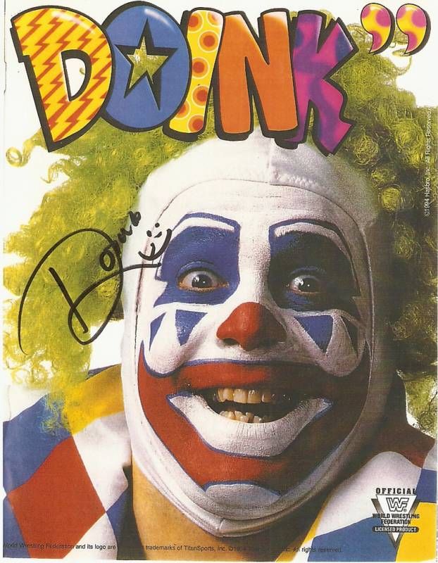 DOINK THE CLOWN 8 X 10 AUTO WWE WWF HAND SIGNED  