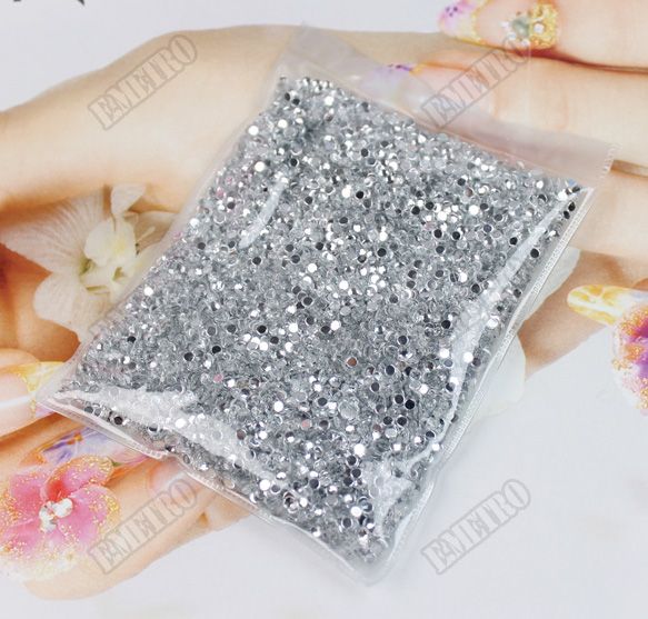 20,000 CLEAR ROUND CRYSTAL NAIL ART TIP RHINESTONE 2mm  