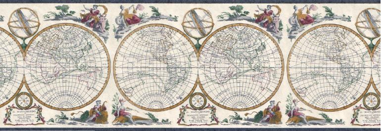 World Map Wallpaper Border EB4193B  