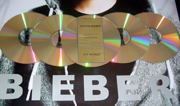   Bieber multi Platinum Gold Record Award non RIAA My World  