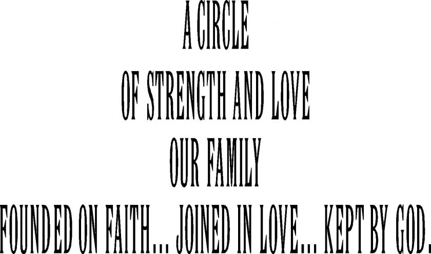 Circle Of Strength   Vinyl Wall Art Decals Words  