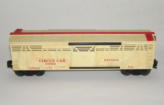 Lionel No. 3366 O Gauge Circus Car Postwar  (DP)  