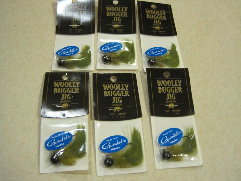 oz. Woolly Bugger Jigs   black / green    