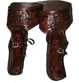 38/357 Brown Double Western Gun Holster 30 44  