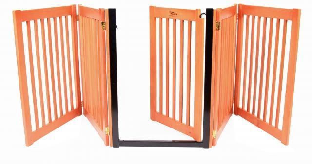 Wood Walk thru door DOG GATE expand to 9 ft extra long fence zig zag 