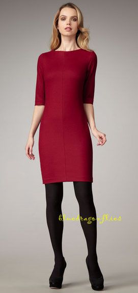 DIANE VON FURSTENBERG $398 Cranberry THANDI Wool DRESS  