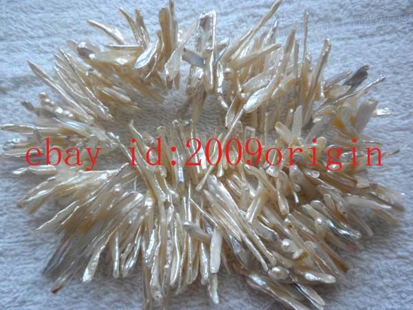 15.5 30 40*1 3mm white biwa pearl beads  