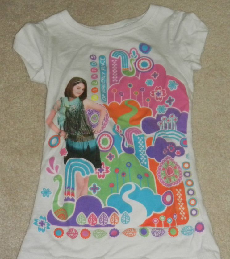 GIRLS WIZARDS OF WAVERLY PLACE T SHIRT SIZE 7 8 SELENA GOMEZ ALEX 