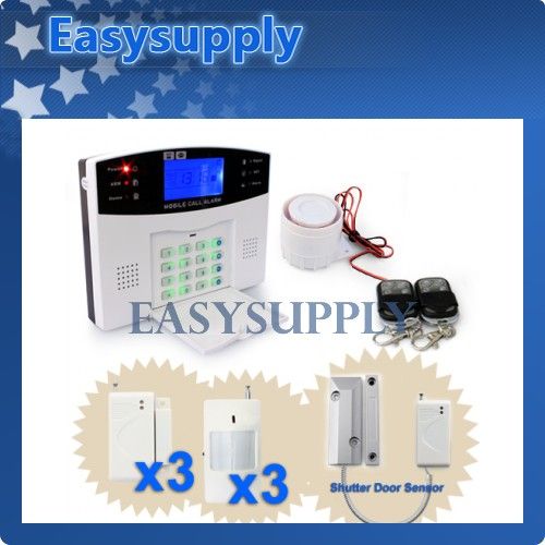 Wireless GSM SMS Auto dial Home Security System Auto dial Alarm LCD 