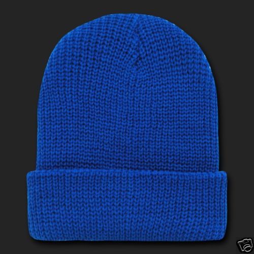 Royal Blue Watch Cap Beanie Knit Winter Stocking Hat  