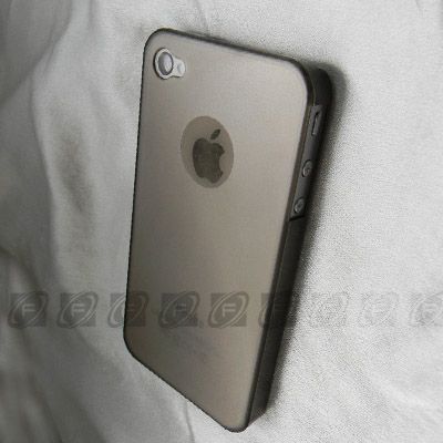 iPhone 4S Black Hard Back Case Cover with Chrome Kick Stand Rubb 