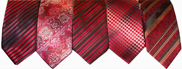 Berlioni Hand Woven Red Neck Ties Hankie 5 Styles Pocket Square  