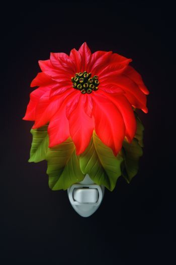 IBIS & ORCHID PRETTY POINSETTIA NIGHT LIGHT 4 CHRISTMAS  