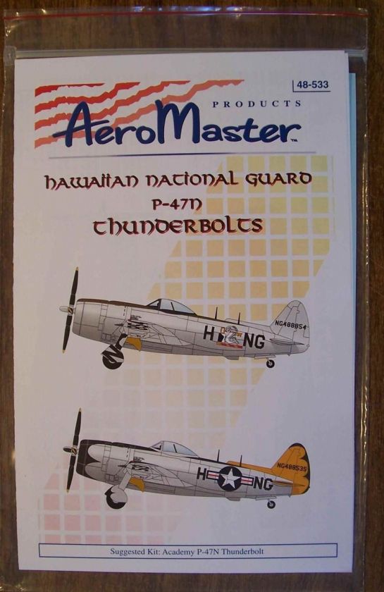   DECALS 1/48 HAWAIIAN NATIONAL GUARD P 47N THUNDERBOLT #48 533 199 FS