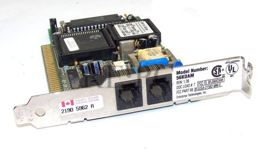 Zoom Fax Modem 56K 56KDAM ISA Modem Card w/ Jumpers  