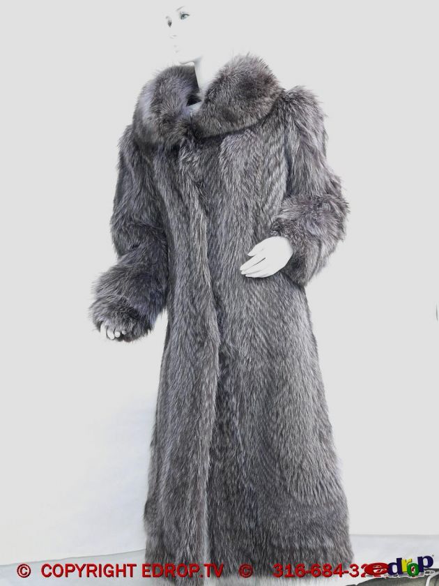 Alaskan Couture Runway Full Length Fur Stroller Coat Feathered Raccoon 