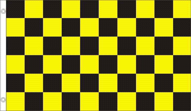 CHECKERED BLACK & YELLOW FLAG 3 X 5  