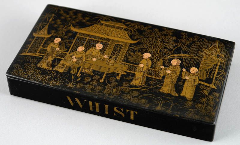 05597 Whist Box with Two Shibayama Whist Counters c1880  