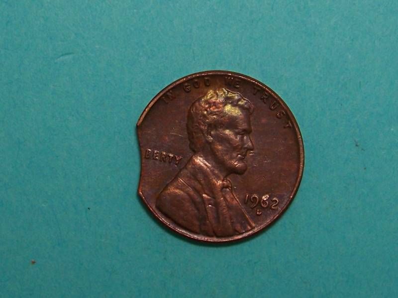 1962 D Choice BU Lincoln Cent  Clipped planchet Error  