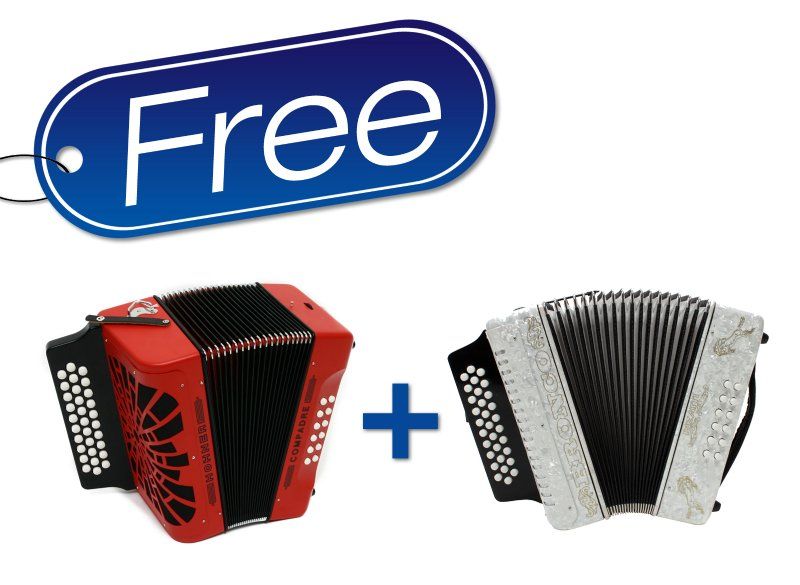 Hohner Compadre Diatonic Accordion EAD Red + Free Rizatti Bronco EAD 