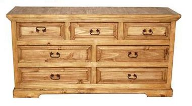 Honey Rustic 7 Drawer Dresser Chest  