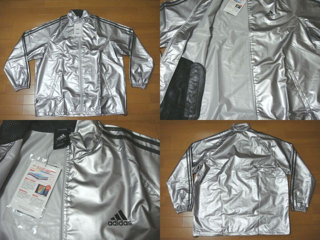   Nylon Tracksuit Jacket Pants Bottoms Silver & Black NEW XL  