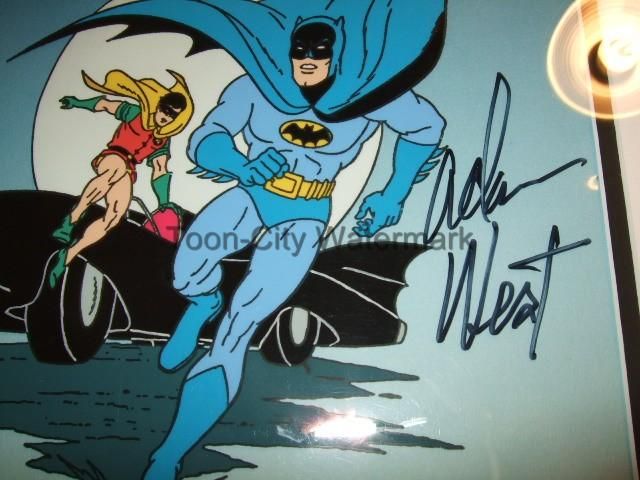 Vintage Batman hand Painted cel AUTOGRAPHED Adam West NEW Frame 