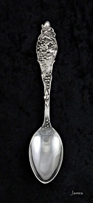 Sterling Silver Antique Watson Spoon Berry/ Leaf Design  
